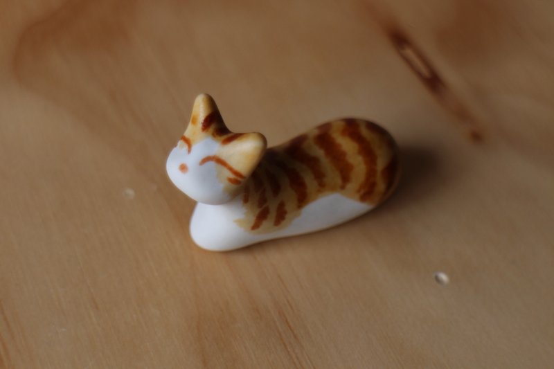 橘虎斑猫小猫石(猫型研究室)单只 - 玩偶/公仔 - 瓷 