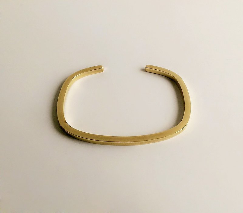 [ 原色 ] 手作 黄铜 方 手环 - 手链/手环 - 其他金属 金色