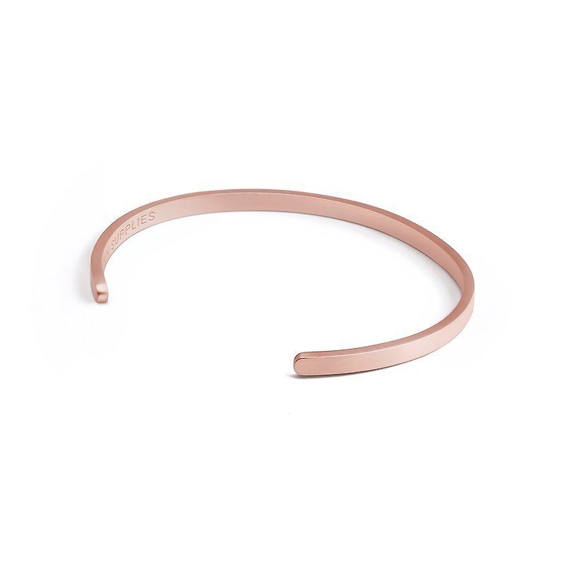 Rose Gold Brushed - Stainless Steel Cuff - 手链/手环 - 其他材质 
