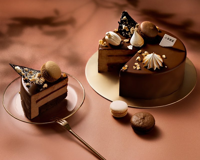 【小茶栽堂】浓郁可可 · 巧克力双重奏 6 寸 - 蛋糕/甜点 - 新鲜食材 咖啡色