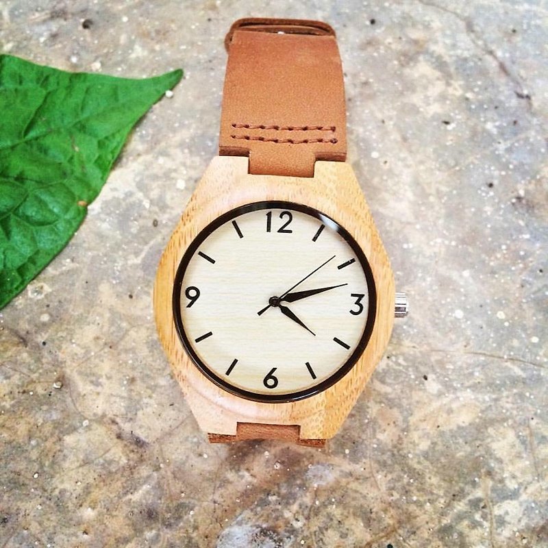 wooden watch bamboo color brown - 女表 - 木头 
