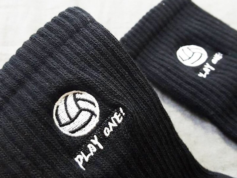 PLAY ONE ! 排球袜 - 袜子 - 棉．麻 黑色