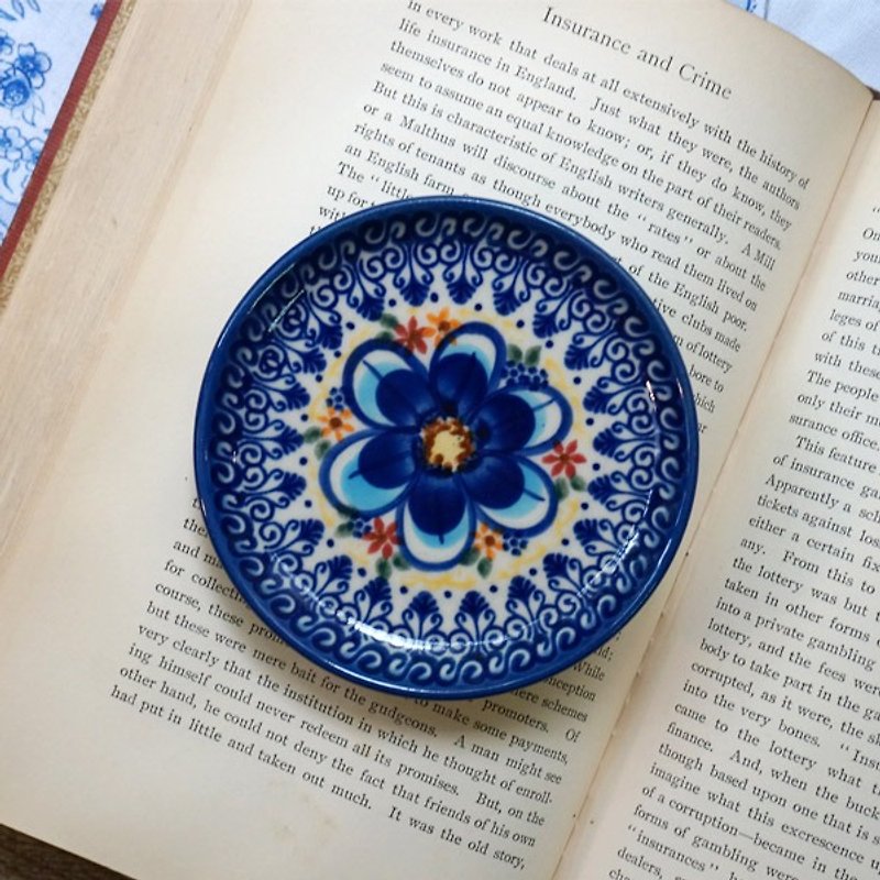 波兰手工绘画杯垫(大浅蓝花) - 杯垫 - 瓷 
