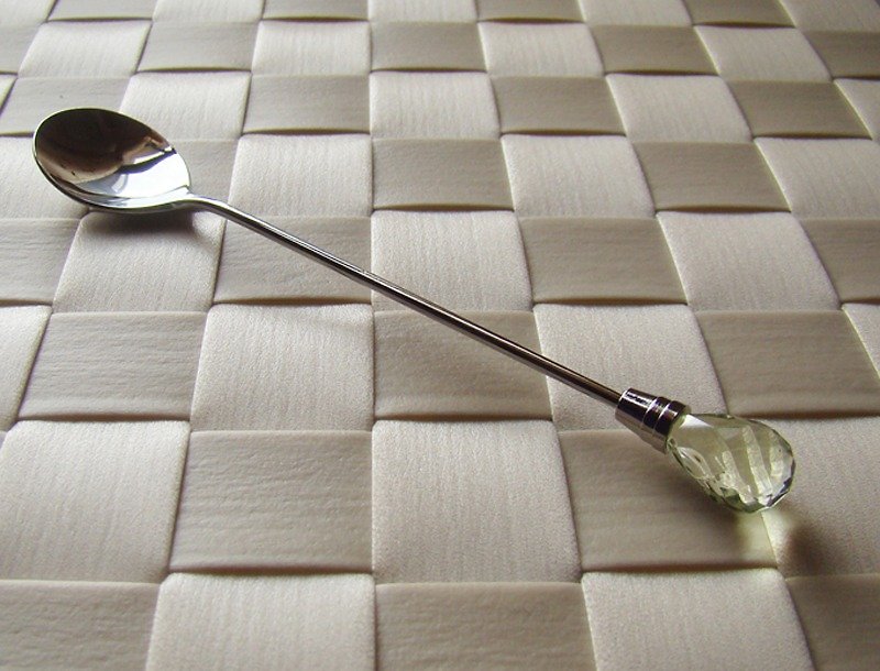 【日本Shinko】日本制-午茶晶钻系列-翡翠咖啡匙 - 餐刀/叉/匙组合 - 不锈钢 多色
