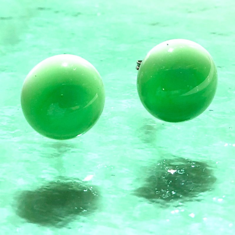 ガラス ピアス Bonbon スプレイグリーン - 耳环/耳夹 - 玻璃 绿色