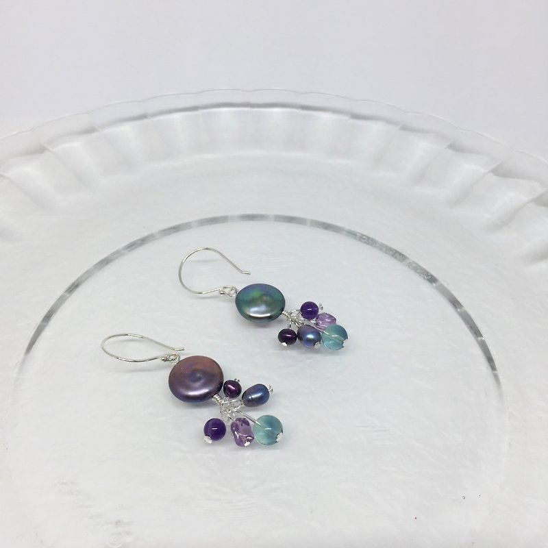 极光之爱   珍珠耳环 - 耳环/耳夹 - 其他材质 紫色