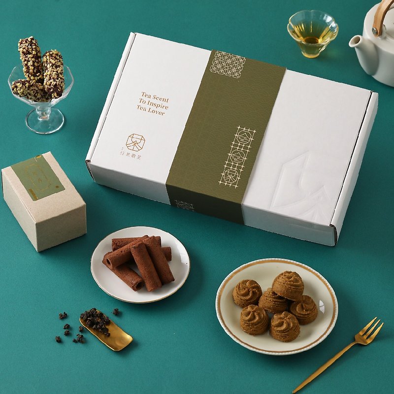 茶食礼盒|精装茶叶搭配好茶点 - 零食/点心 - 纸 绿色