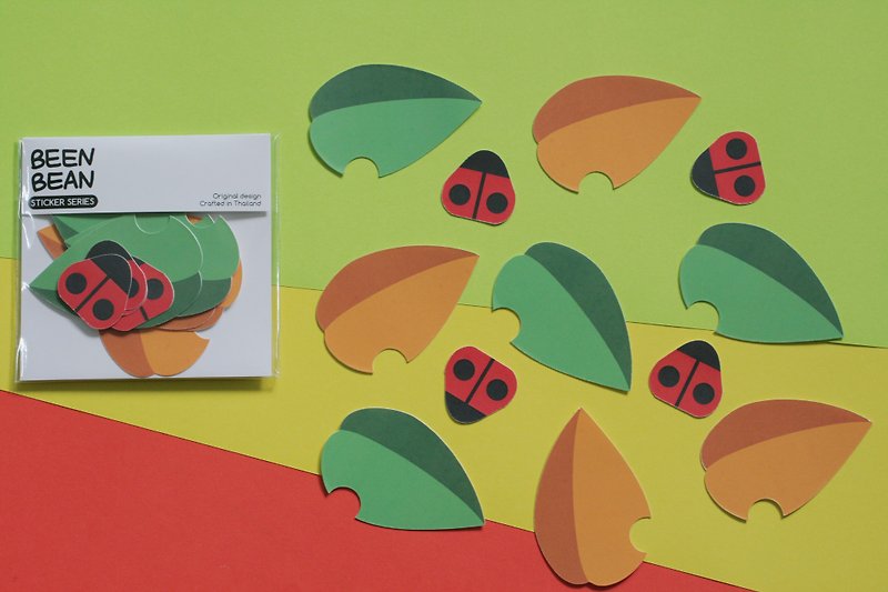 Ladybug sticker series (set of 12pcs) - 贴纸 - 纸 白色