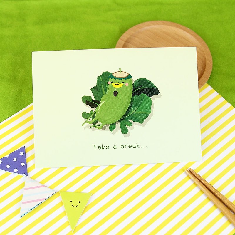i mail明信片-食物伪装系列- Take a break - 卡片/明信片 - 纸 绿色