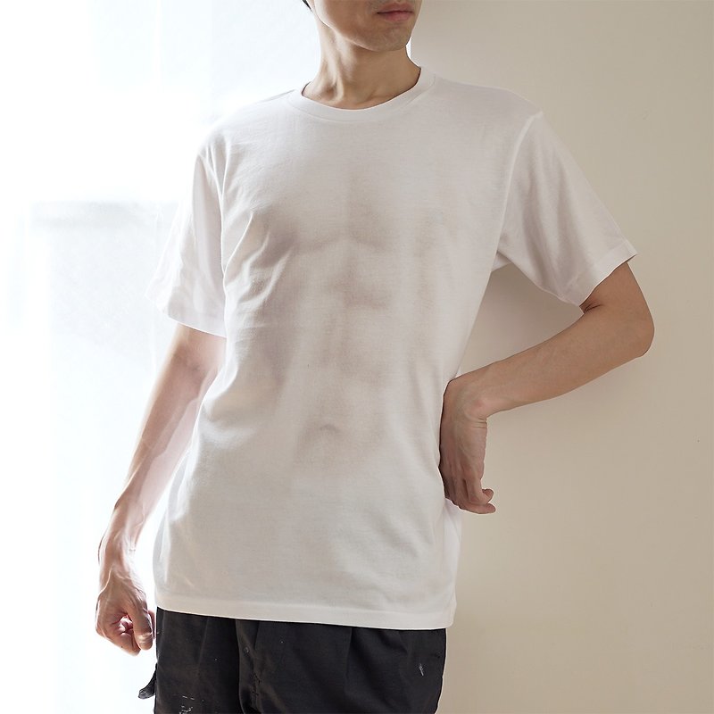 Faint Muscle Mousou Mapping T-shirt - 女装 T 恤 - 棉．麻 白色