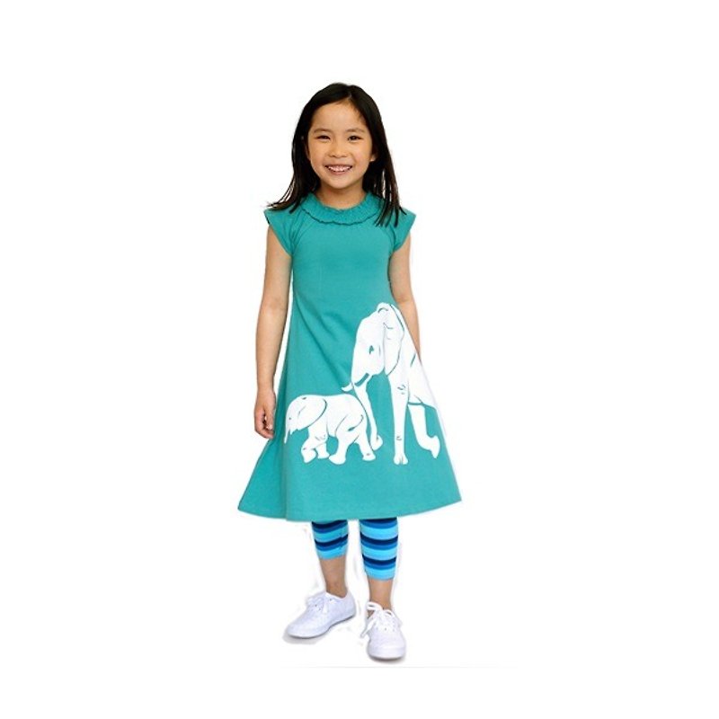 【加拿大品牌】有机棉洋装/童-Elephant小象 - 其他 - 棉．麻 绿色