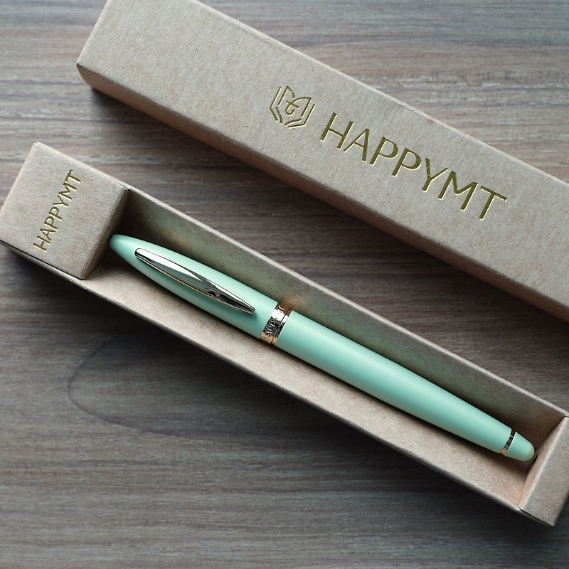 (免费定制化刻字)HAPPYMT开心钢珠笔-里柳金夹 - 钢珠笔 - 铜/黄铜 绿色