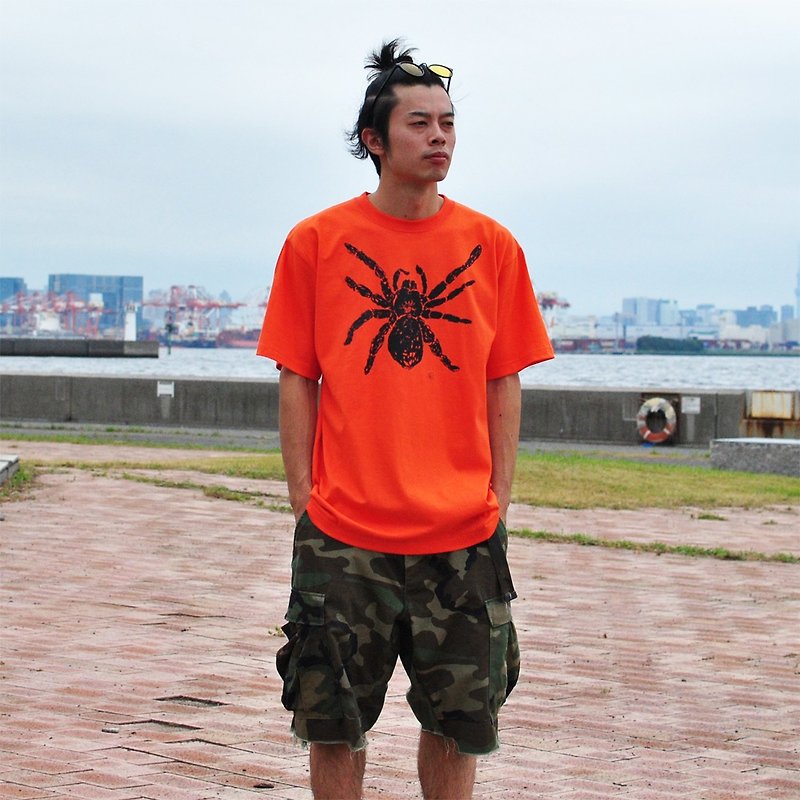 タランチュラ 蜘蛛 spider メンズtシャツ Orange L XL - 男装上衣/T 恤 - 棉．麻 橘色