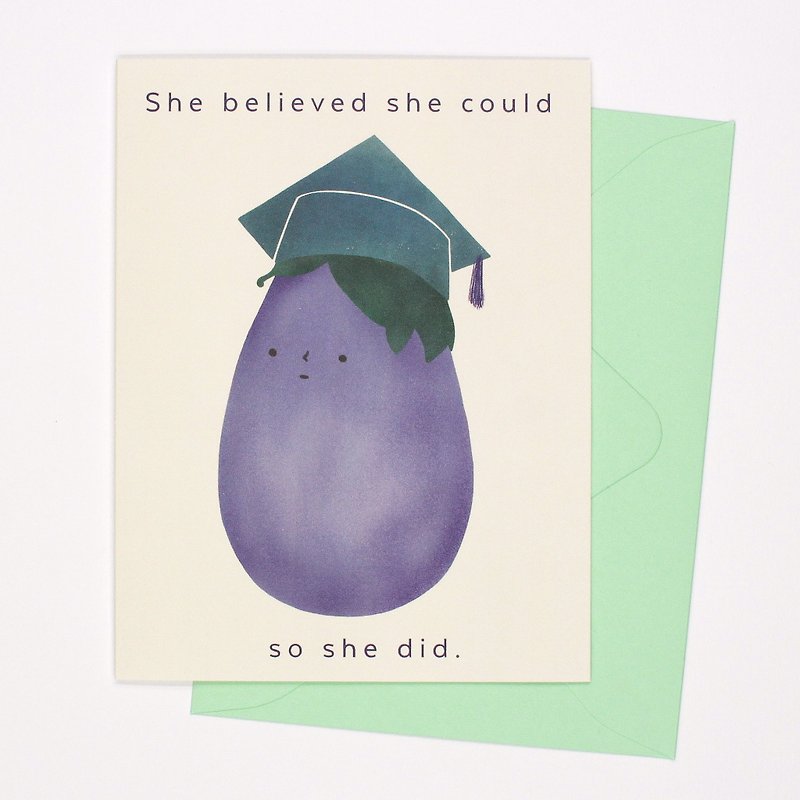 The Aubergines - She Believed She Could So She Did - Greeting Card - 卡片/明信片 - 纸 紫色