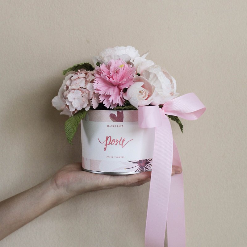GM202 : Artificial Paper Flower Aromatic Gift Handmade Gift Box Sweet Pink Size 7"x7" - 香薰/精油/线香 - 纸 粉红色