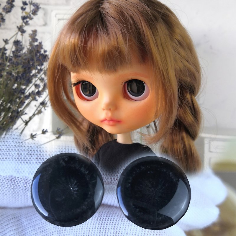 黑色 3D 眼睛晶片 14 毫米，定制化 Blythe 的娃娃眼睛晶片。手工眼睛 - 玩偶/公仔 - 树脂 