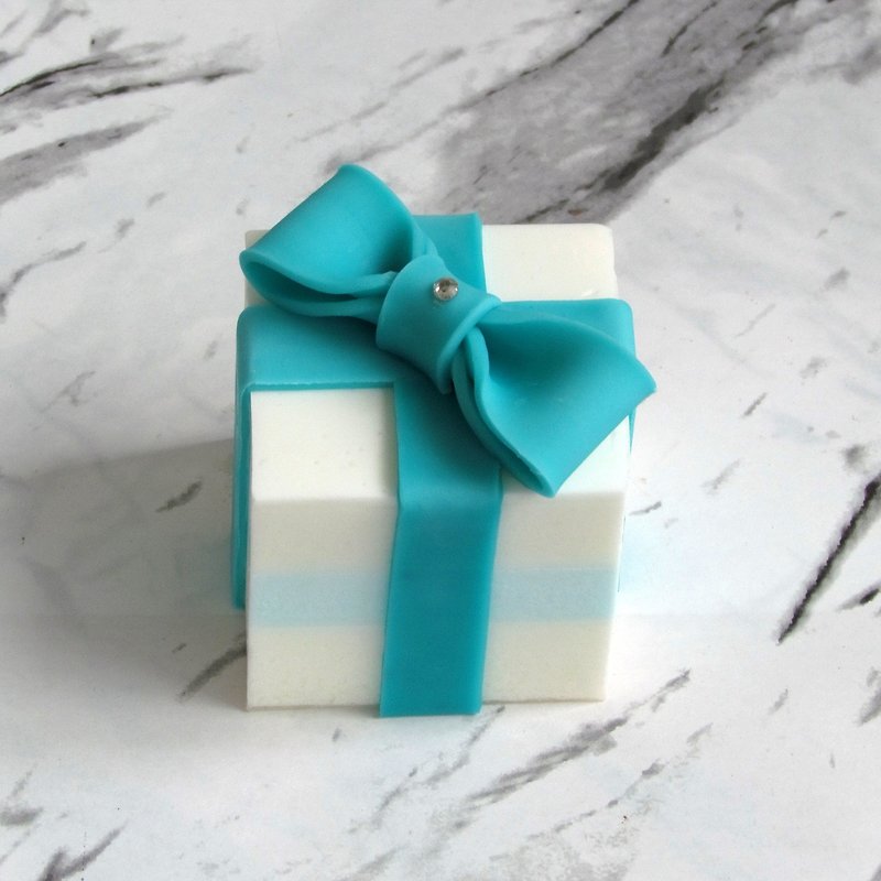 单入蛋糕香皂礼盒─蓝色缎带 - 沐浴用品 - 植物．花 蓝色