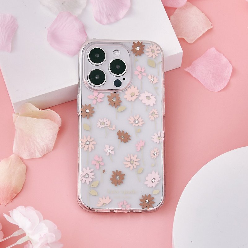 【kate spade】iPhone 14 系列 精品手机壳 初春花语 - 手机壳/手机套 - 塑料 粉红色