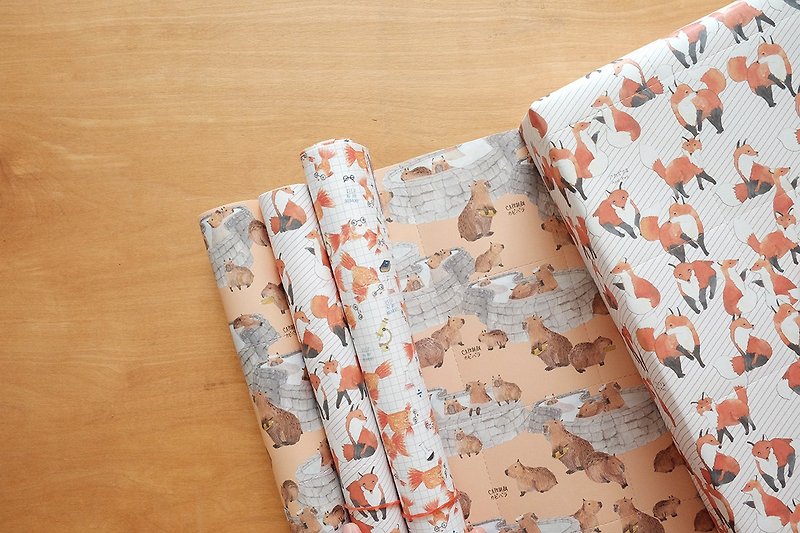 Reusable Wrapping papers (Collection 9) : Set of 3 - 包装材料 - 纸 橘色