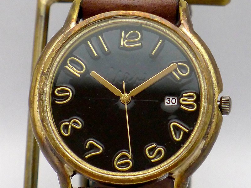 J.B.-DATE  手作り時計 Hand Craft Watch JUMBO Brass DATE(日付) カラーダイアル 黒  (JUM31DATE) - 女表 - 铜/黄铜 黑色