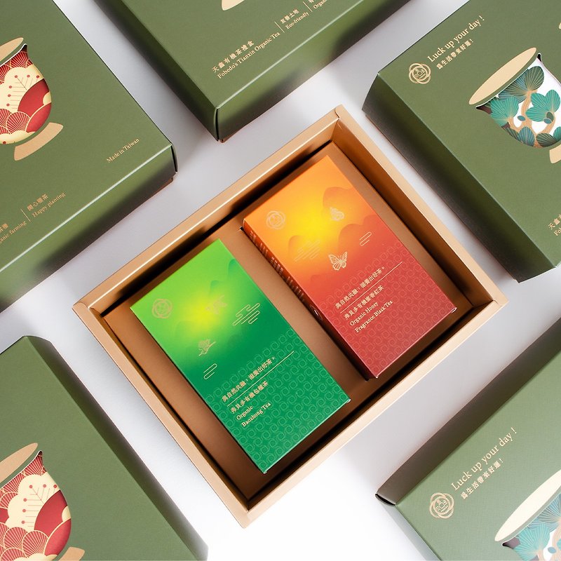 【弗贝多】天鑫有机茶叶礼盒 包种茶/蜜香红茶 - 茶 - 纸 绿色