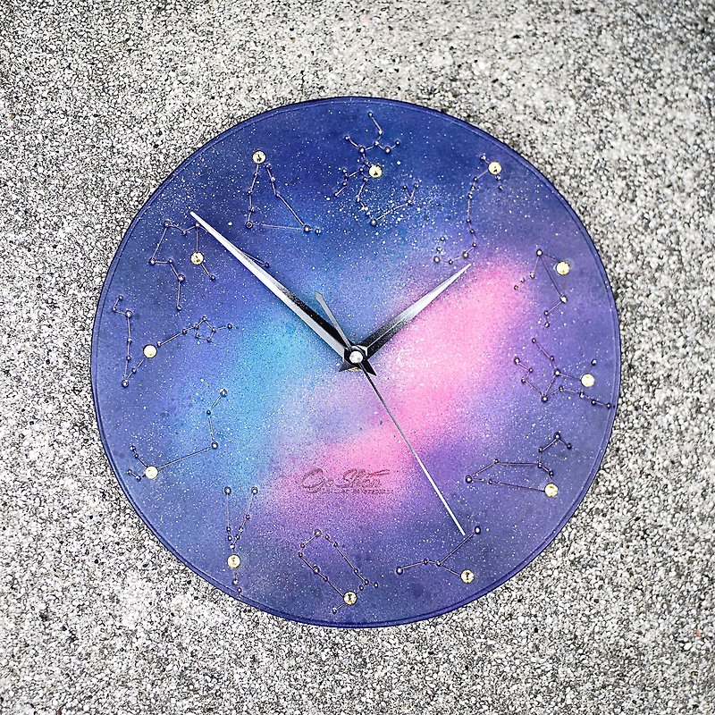 心中的小宇宙-时间的承诺 真皮时钟 挂钟 - 时钟/闹钟 - 真皮 紫色