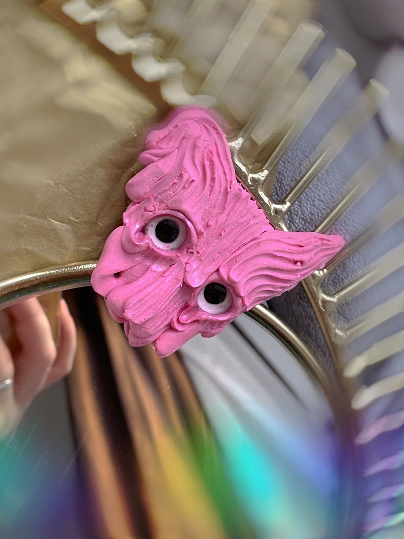 宇宙泡泡糖猫胸针 OOAK - 胸针 - 其他材质 粉红色