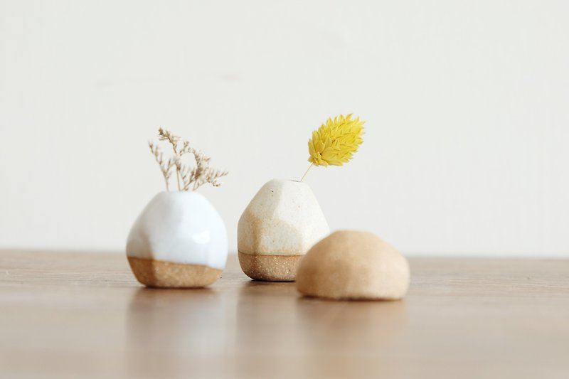 三小福 －微型花器－三件组 - 植栽/盆栽 - 陶 卡其色