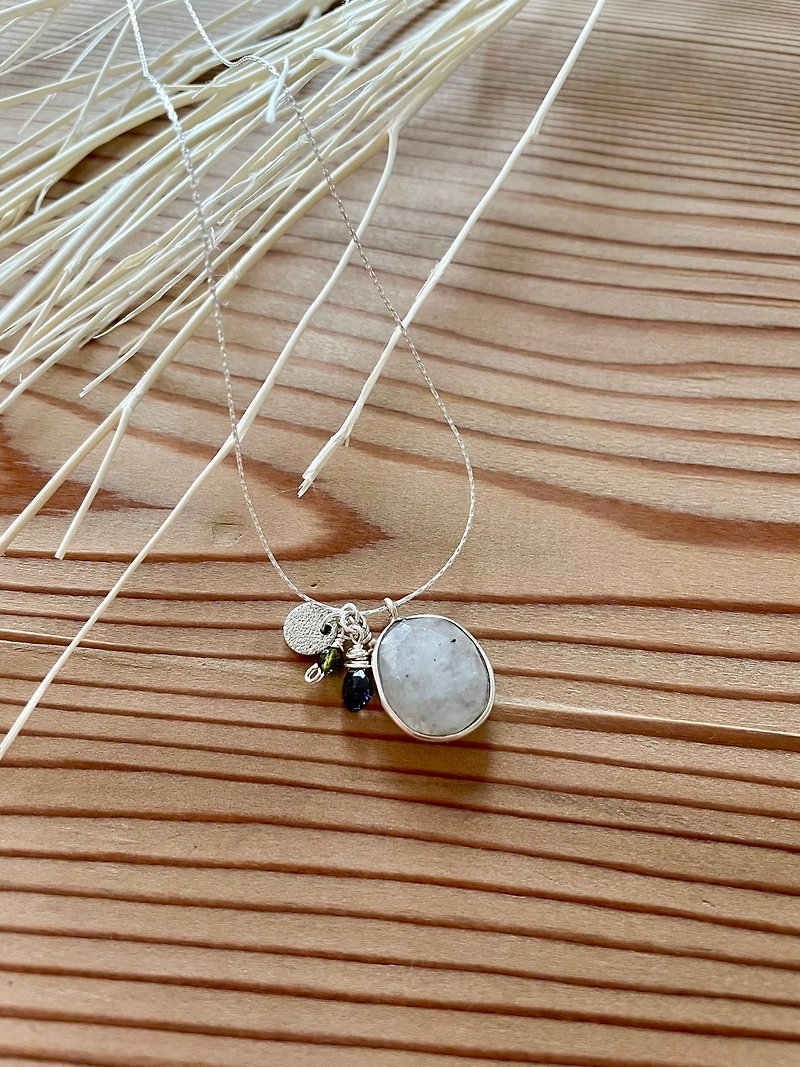 Moonstone and Iolite Necklace  SV925 - 项链 - 石头 白色