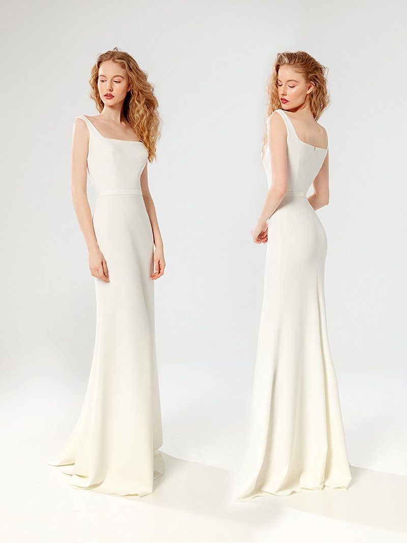 BETHANY wedding dress maxi dress white dress - 晚装/礼服 - 聚酯纤维 