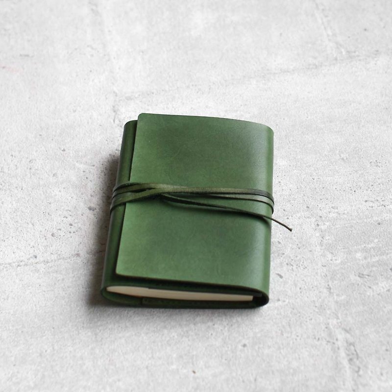 橄榄绿色植鞣皮革笔记本/书套 A6 尺寸 - 笔记本/手帐 - 真皮 绿色
