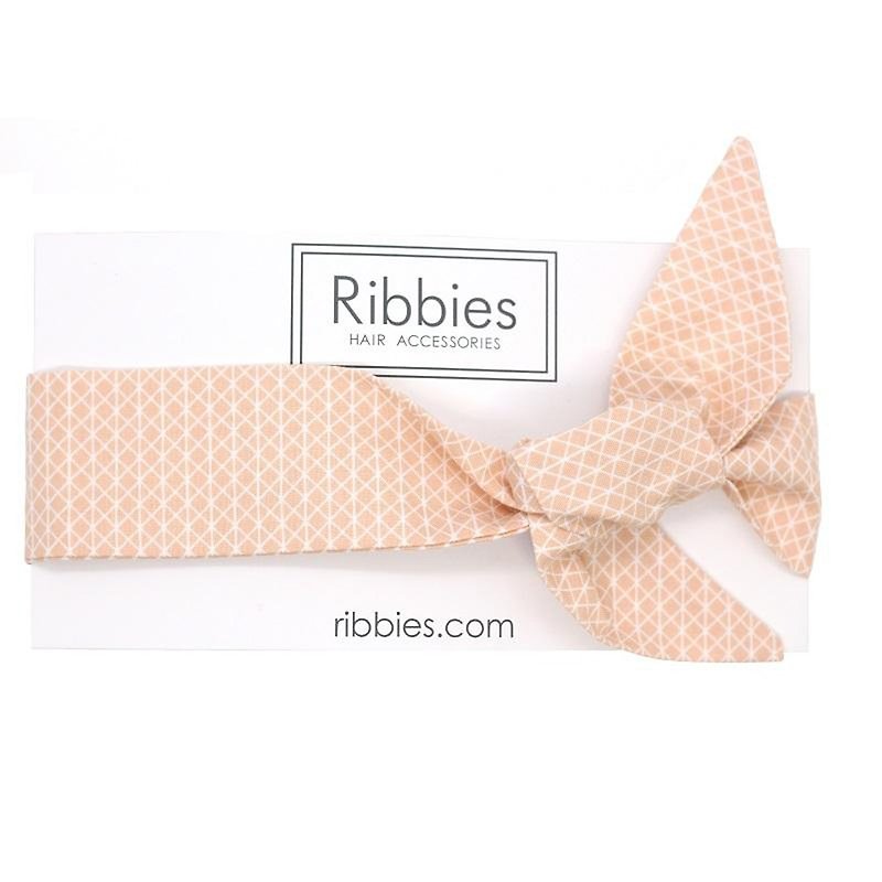 英国Ribbies 成人蝴蝶结发带-甜桃几何图形 - 发饰 - 棉．麻 