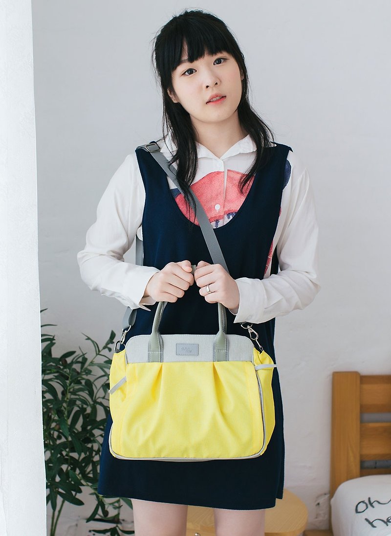 yellow purse, medium cross body bag - 侧背包/斜挎包 - 聚酯纤维 黄色