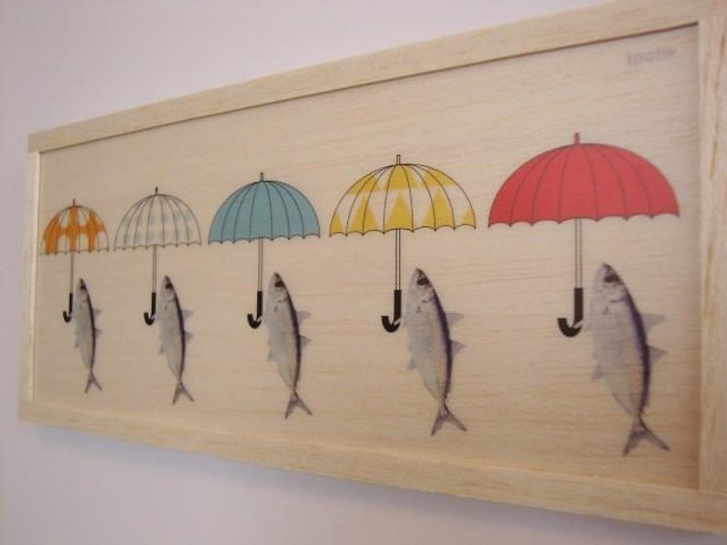 Fish and umbrella - 墙贴/壁贴 - 木头 