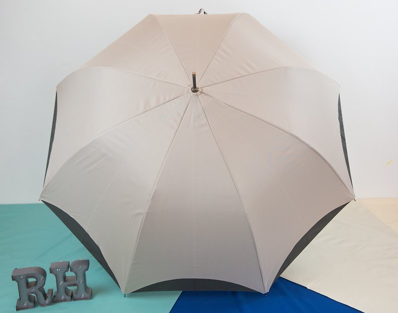 Rainbow House 双层配色雨伞-卡其与灰 (不寄送国外) - 雨伞/雨衣 - 防水材质 卡其色