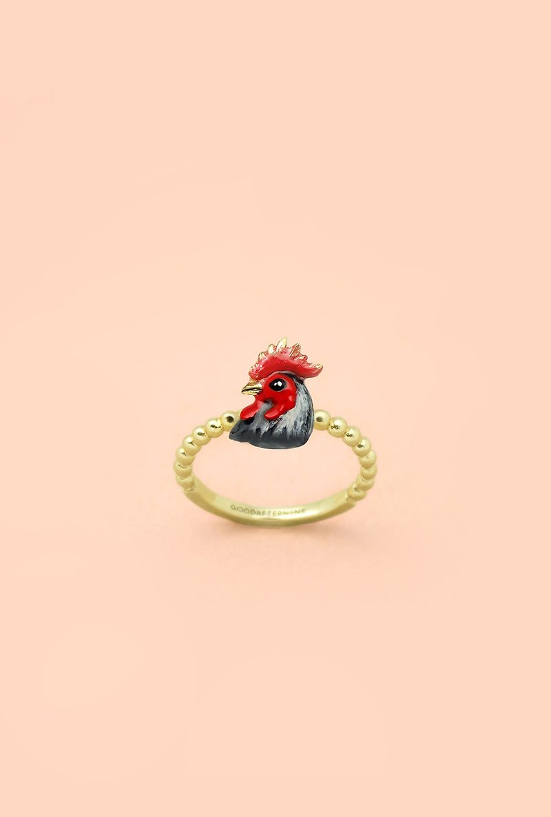 Rooster Ring - Chinese zodiac animals. Sign - Zign Collection , 公雞年 - 戒指 - 其他金属 黑色