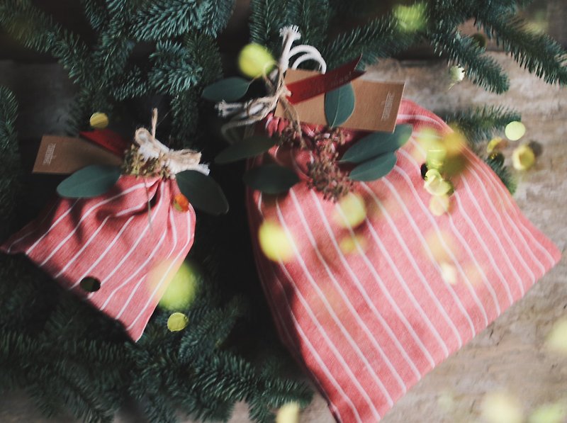 【圣诞礼盒】Goody bag A 尼泊尔混织围巾组 蓝 x 米灰 - 围巾/披肩 - 棉．麻 蓝色