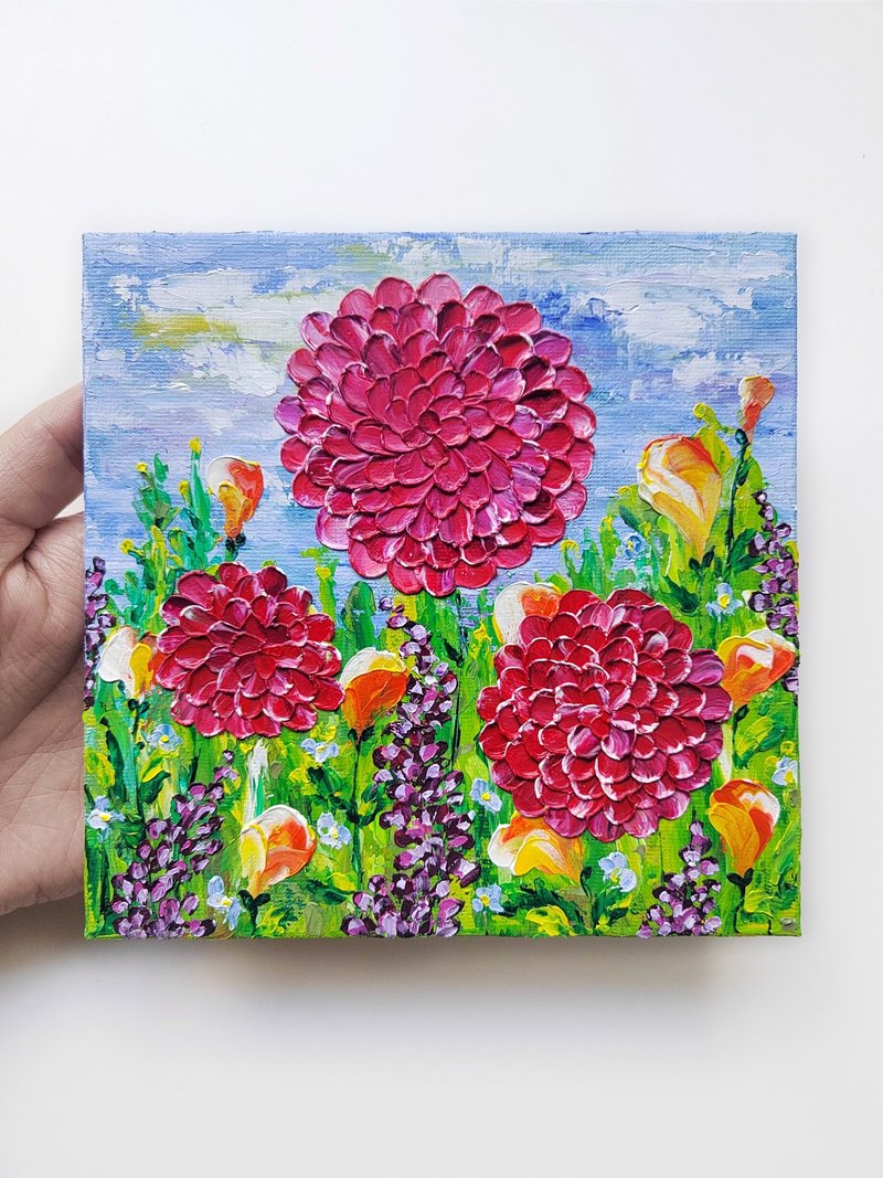 草地花卉油画、菊花油画、厚涂油画 - 墙贴/壁贴 - 其他材质 多色