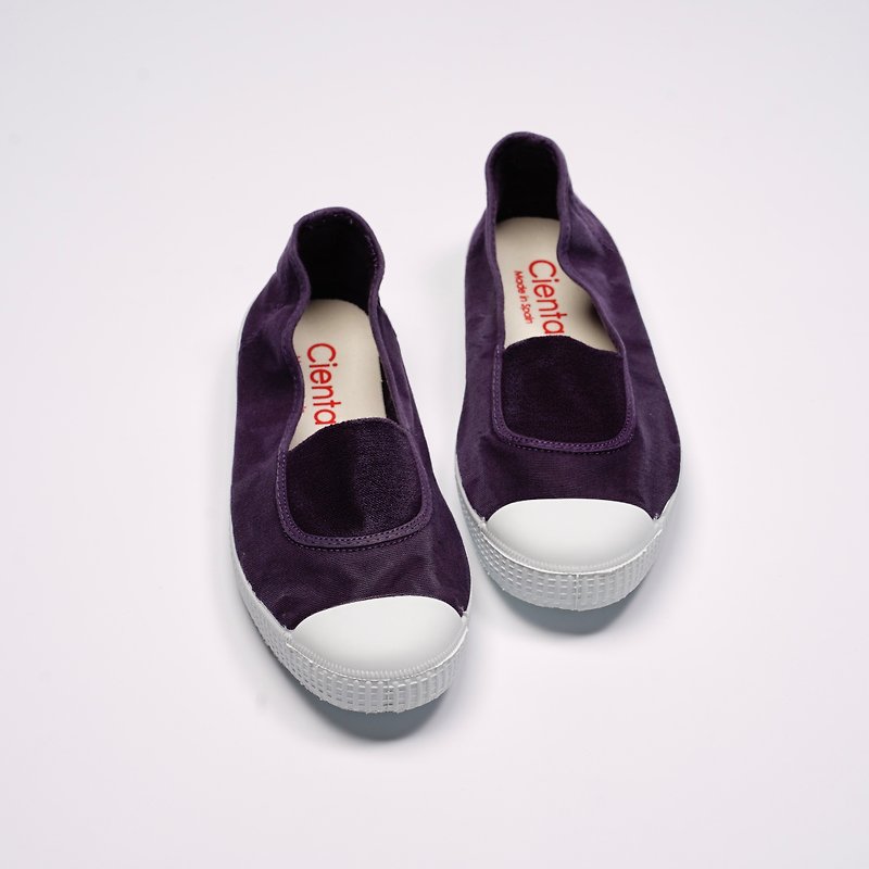 西班牙国民帆布鞋 CIENTA 75777 35 深紫色 洗旧布料 大人 - 女款休闲鞋 - 棉．麻 紫色