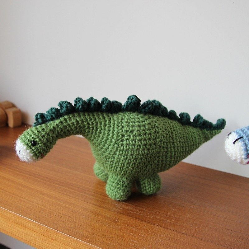【布。棉花】绿色长颈龙, 可爱小恐龙, 腕龙 - 玩具/玩偶 - 其他材质 绿色