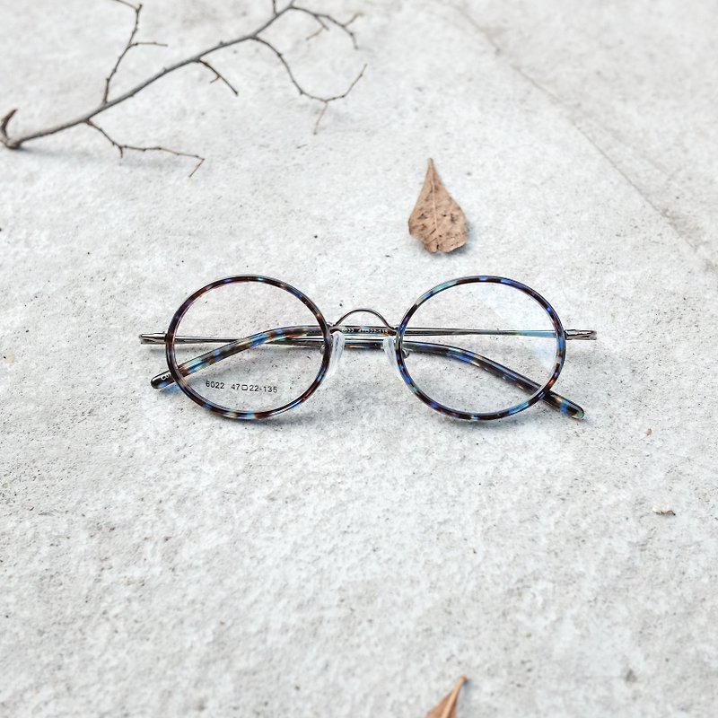 【目目商行】日本蓝玳瑁 复古小圆框/眼镜/镜框 - 眼镜/眼镜框 - 其他材质 蓝色