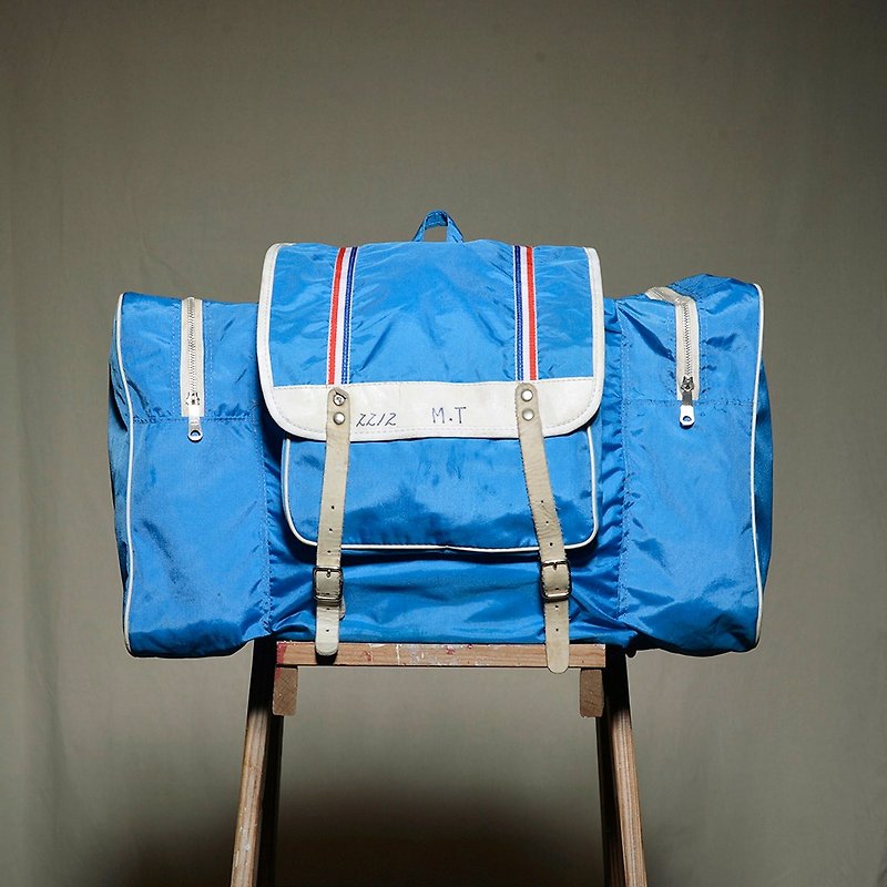 Vintage 复古登山包 outdoor 古着 - 后背包/双肩包 - 聚酯纤维 蓝色