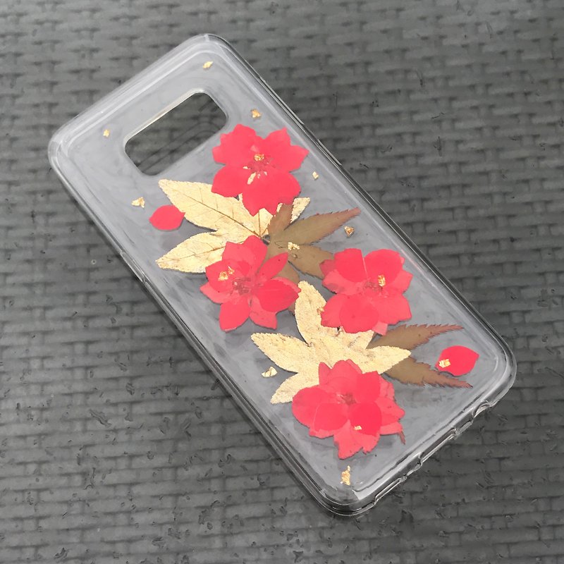 Samsung Galaxy S8 手机壳 Flowers Case 押花 干燥花 红色 压花 - 手机壳/手机套 - 植物．花 红色