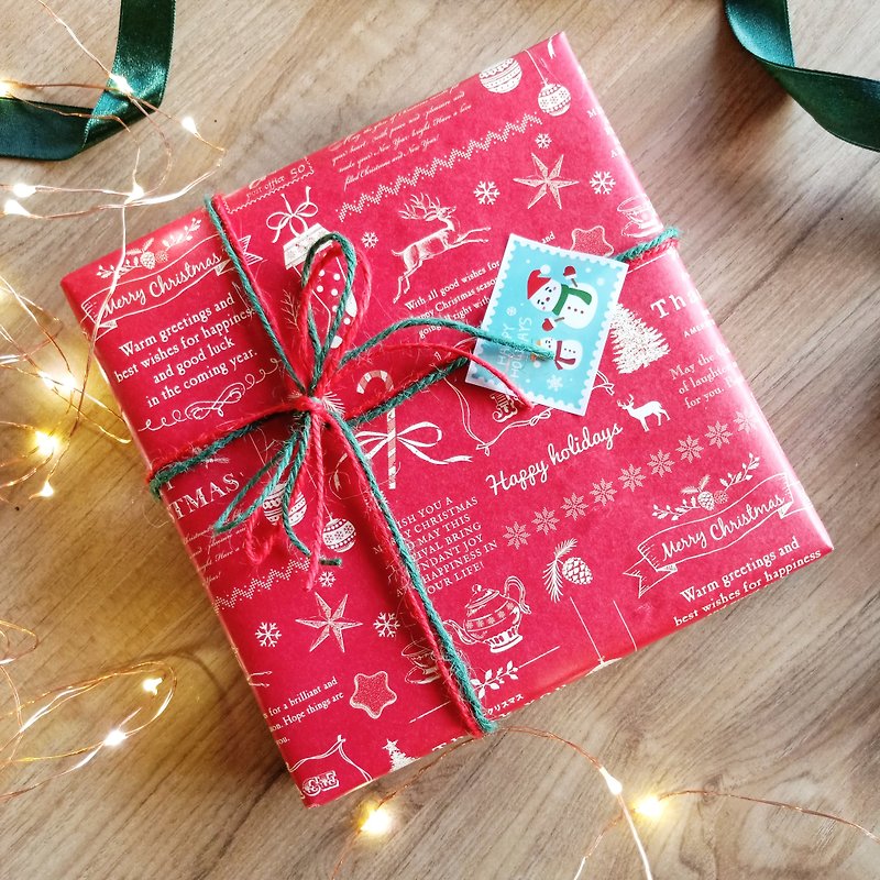 四入礼盒圣诞包装-不包含礼盒 - 肥皂/手工皂 - 纸 红色