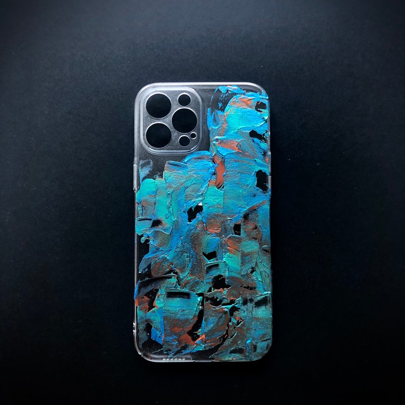 Acrylic 手绘抽象艺术手机壳 | iPhone 12 Pro Max |  Aqua Wave - 其他 - 压克力 蓝色