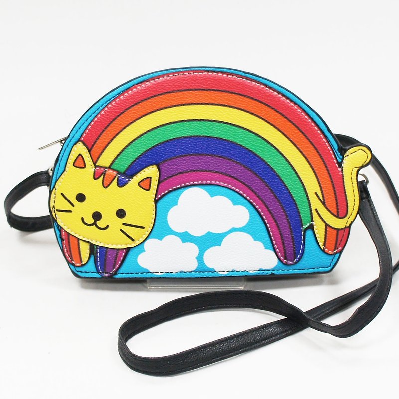 彩虹猫咪童趣造型斜背包/动物包 - 酷乐村 - 背包/袋子 - 人造皮革 多色