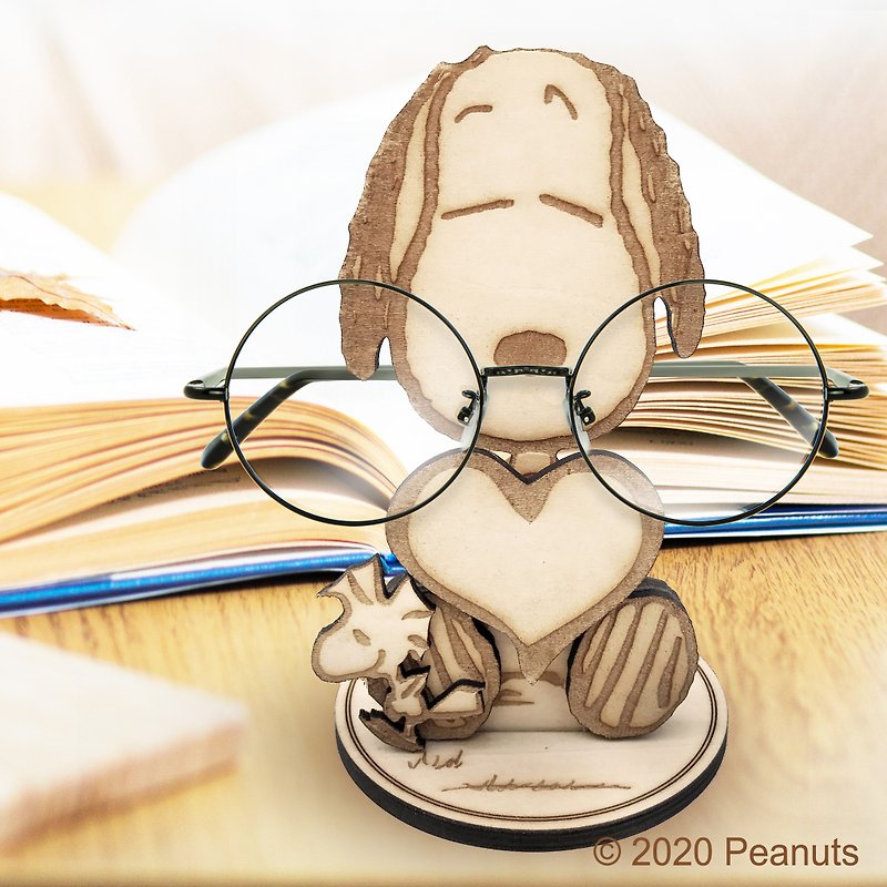 Peanuts联名限定-史努比眼镜架 - 收纳用品 - 木头 咖啡色