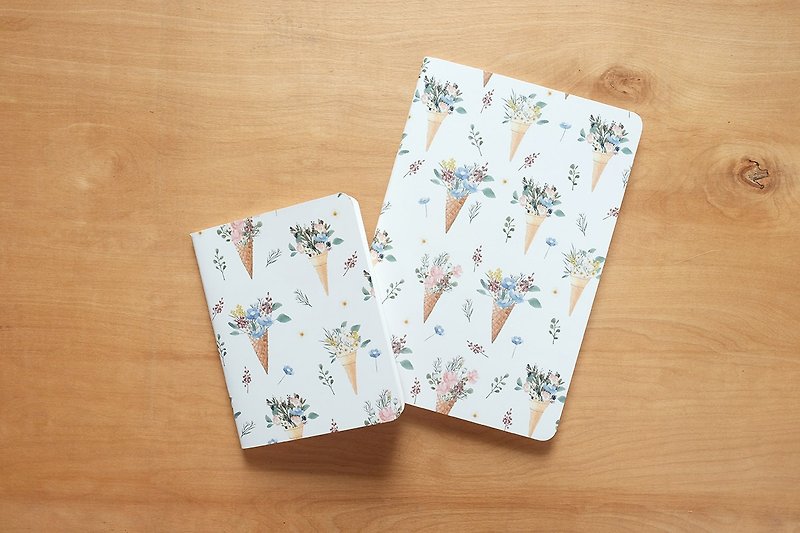 Notebook set : Flower Cones (set of 2) - 笔记本/手帐 - 纸 白色
