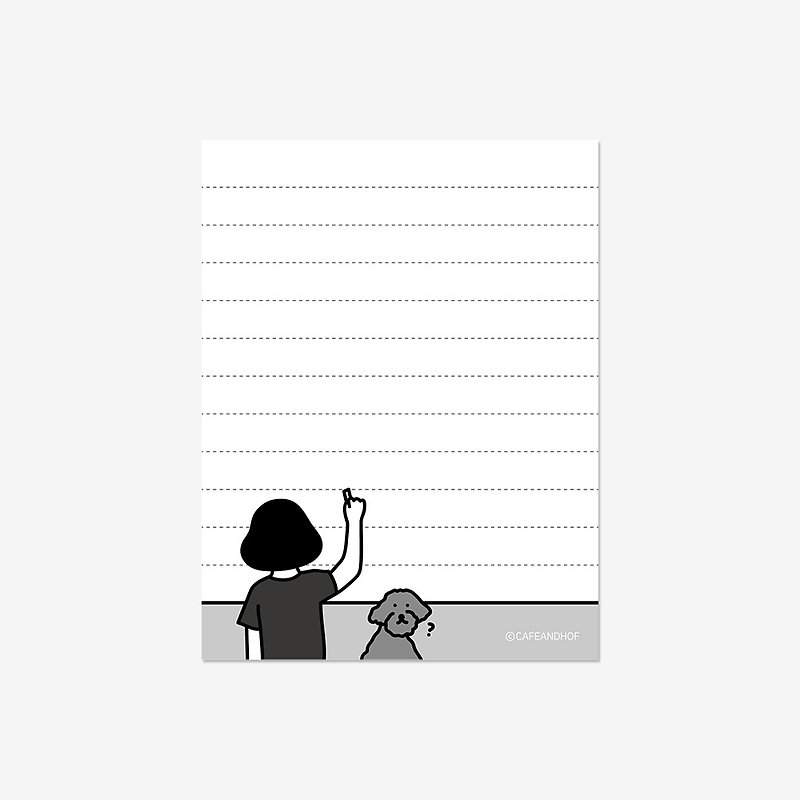 back illustration memo pad (lined) - 便条纸/标签贴 - 纸 白色