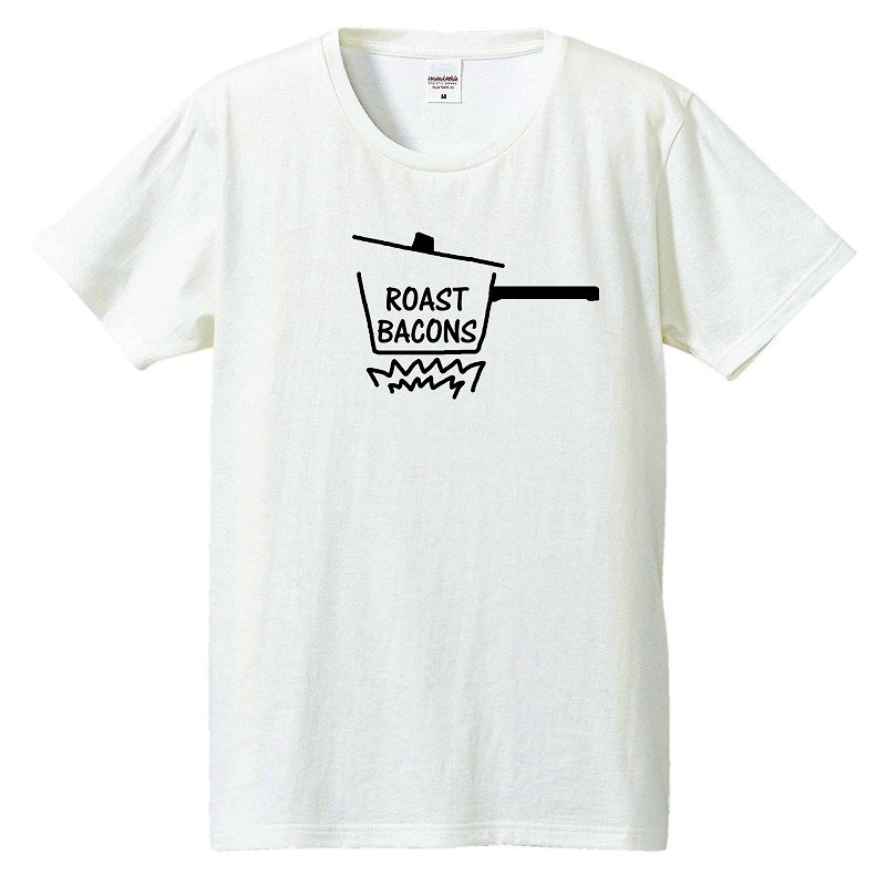 Tシャツ / Roast Bacons 片手鍋 - 男装上衣/T 恤 - 棉．麻 白色